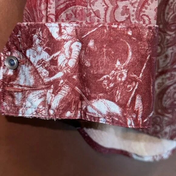 ULTRA RARE Robert Graham RULEVILLE VTG/Y2K LMTD ED? Burgundy/Lt Blue Paisley 4XL - Picture 7 of 7